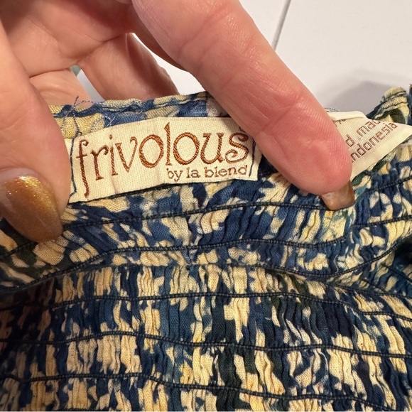 Frivolous by La Blend Boho Maxi Dress Medium Handmade 100% Cotton - Picture 5 of 8